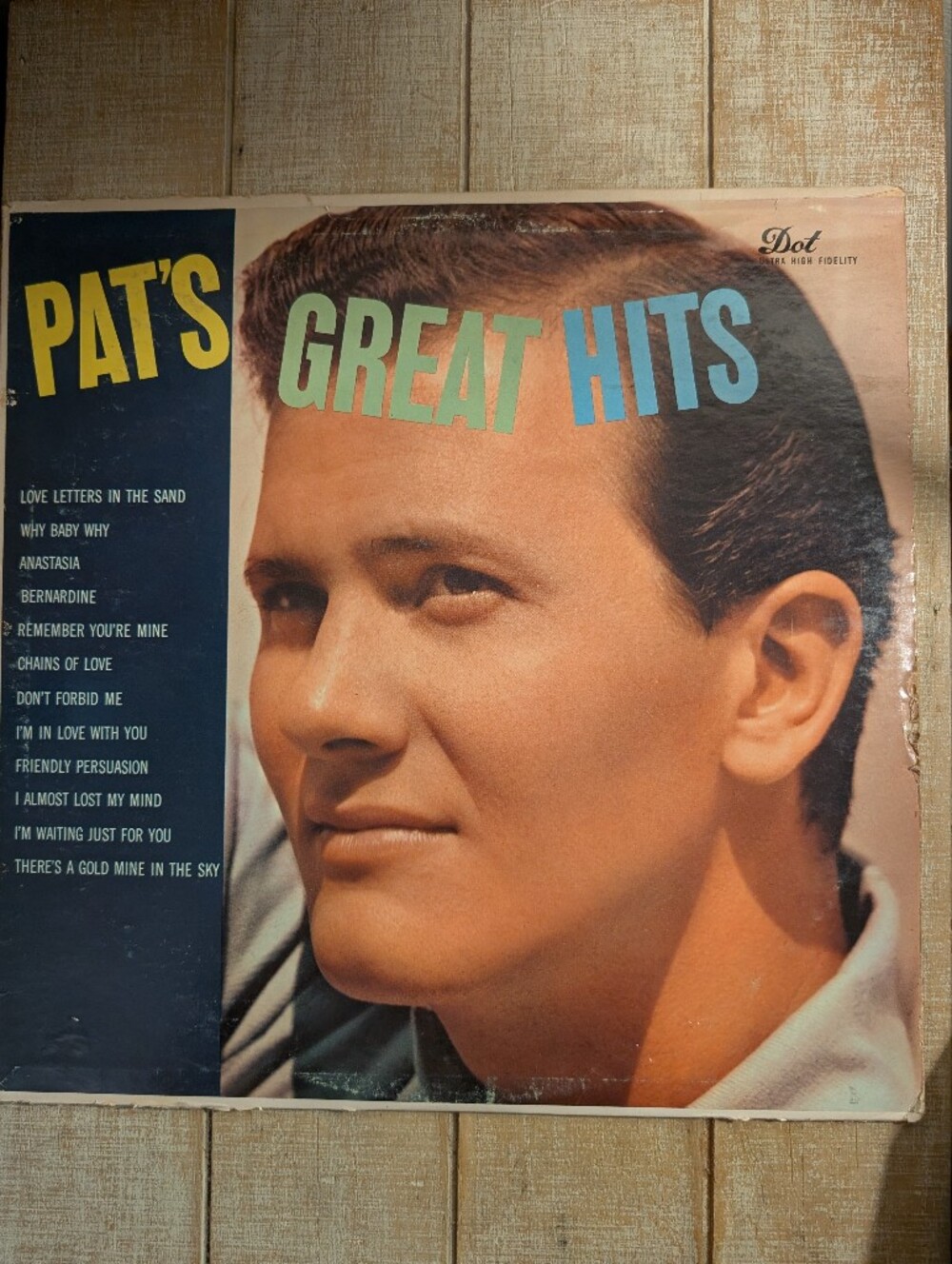 Vintage Pat Boone Pat's Great Hits Vinyl LP